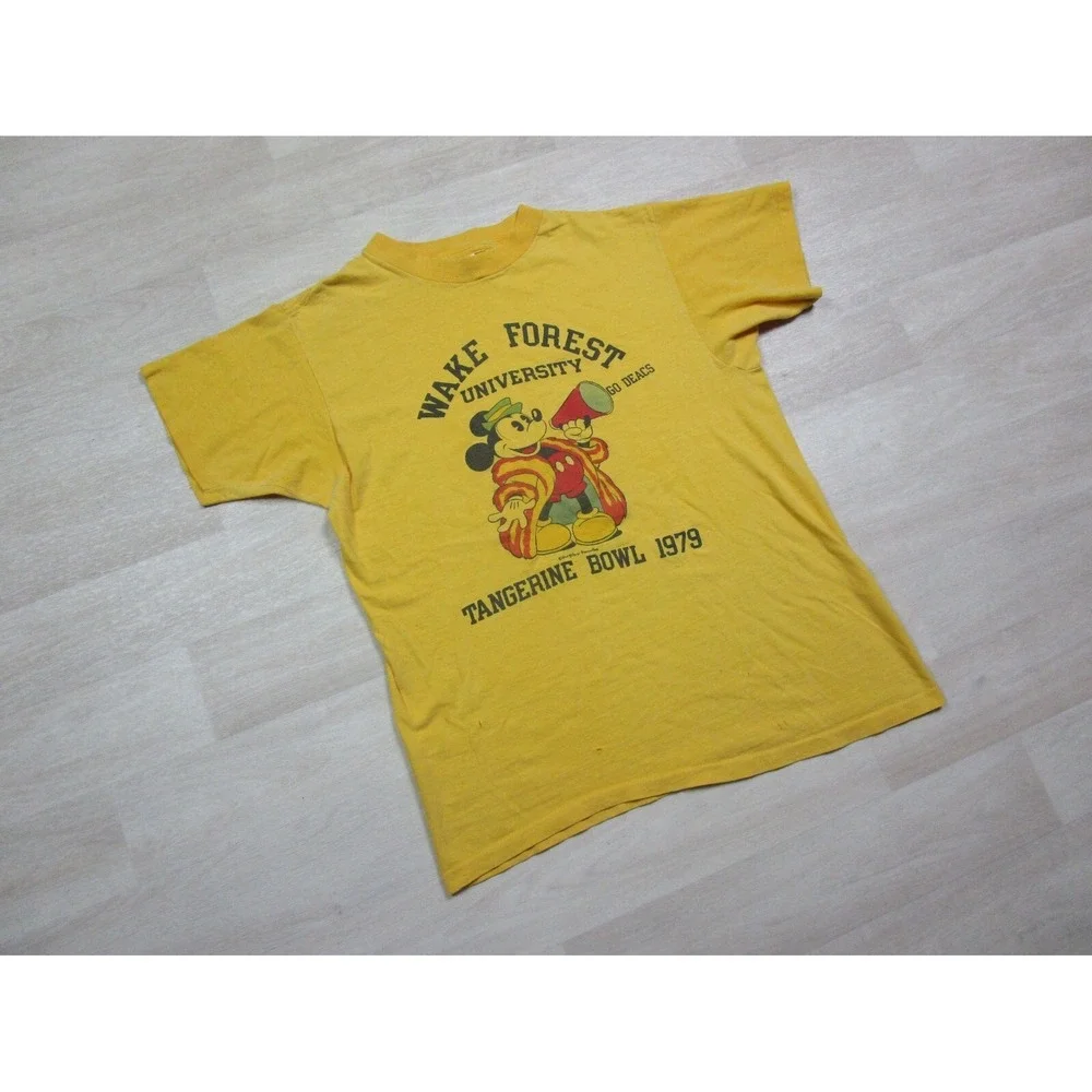 Vintage 1979 Tangerine Bowl Walt Disney Mickey Mouse T Shirt Mens (L) Collegiate
